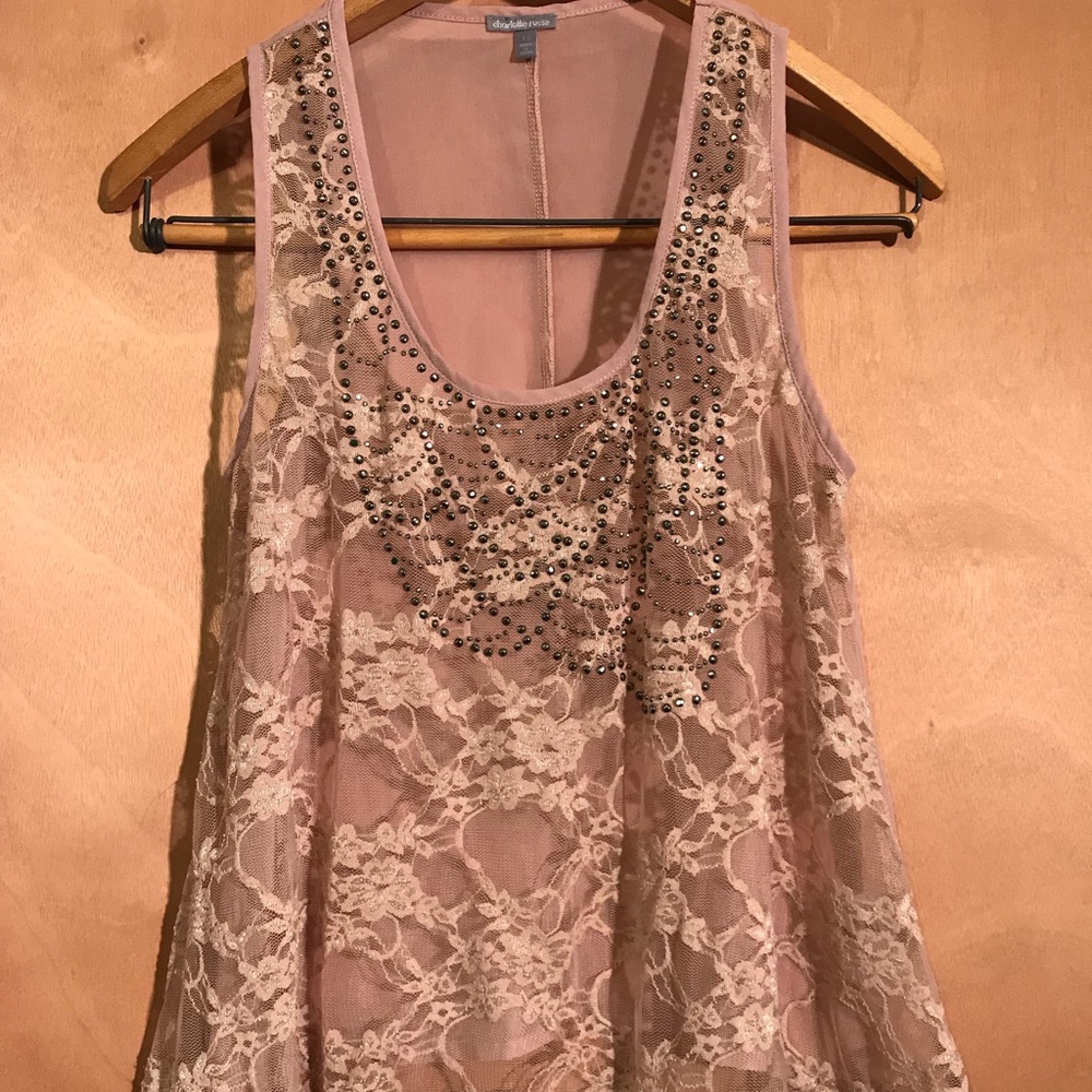 sheer lace tank top